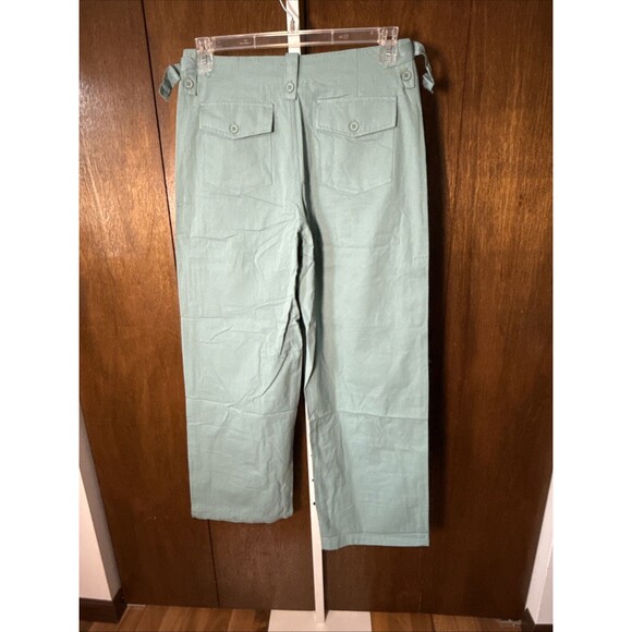 NEW Easel LA Women’s Wide Leg Utility Pants Teal Sz Large 100% Cotton - Med Also - Picture 5 of 6